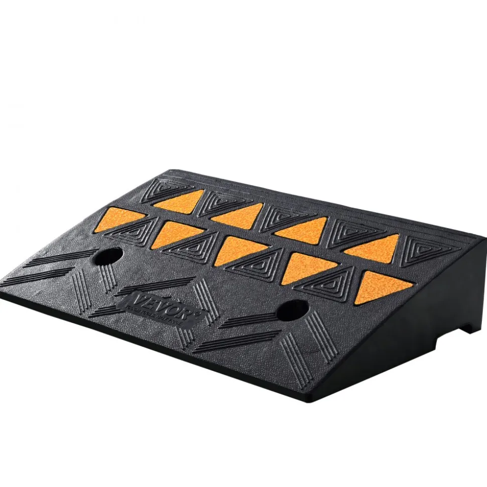 VEVOR Rubber Curb Ramp 4.25" Rise Height Sidewalk Curb Ramp, 11.8" Width 19.7" Length Driveway Ramp for Curb, 15T Heavy Duty Rubber Ramp for Forklifts, Trucks, Buses, Cars, Wheelchairs, Bikes