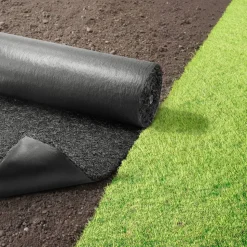 VEVOR Rubber Mulch Mat Roll, 2 Rolls 96 x 24 in Recycled Rubber Mulch Mat, 0.5 Thick Cuttable, Reduced Weed Growth, Natural-Looking Weed Barrier Mat, Permanent Walkway Pathway for Landscaping