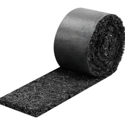 VEVOR Rubber Mulch Mat Roll, 4 Rolls 120 x 4.5 in, Recycled Rubber Permanent Mulch Edging Border, Natural-Looking Flower Barrier with Stakes, 0.5 in Thick Cuttable Garden Edgings for Landscaping
