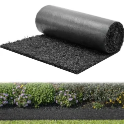 VEVOR Rubber Mulch Mat Roll, 96 x 24 in Recycled Rubber Mulch Mat, 0.5 Thick Cuttable, Reduced Weed Growth, Natural-Looking Weed Barrier Mat, Permanent Walkway Pathway for Landscaping