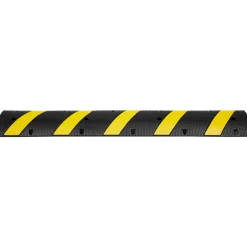 VEVOR 72'' Rubber Speed Bump, Dual Channel, Supports up to 22000 lbs, Durable Traffic Speed Hump with Bright Yellow Reflective Strip, Includes 4 Expansion Screws & Drill for Asphalt, Concrete, Grav