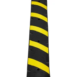 VEVOR 72'' Rubber Speed Bump, Dual Channel, Supports up to 22000 lbs, Durable Traffic Speed Hump with Bright Yellow Reflective Strip, Includes 4 Expansion Screws & Drill for Asphalt, Concrete, Grav