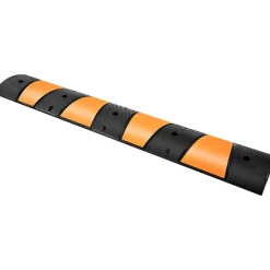 VEVOR Rubber Speed Bump, 1 Pack 2 Channel Speed Bump Hump, 72.8" Long Modular Speed Bump Rated 22000 LBS Load Capacity, 72.8 x 12.2 x 2.2 Garage Speed Bump for Asphalt Concrete Gravel Driveway-6 FT