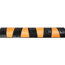 VEVOR Rubber Speed Bump, 1 Pack 2 Channel Speed Bump Hump, 72.8" Long Modular Speed Bump Rated 22000 LBS Load Capacity, 72.8 x 12.2 x 2.2 Garage Speed Bump for Asphalt Concrete Gravel Driveway-6 FT