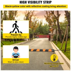 VEVOR Rubber Speed Bump, 1 Pack 2 Channel Speed Bump Hump, 72.8