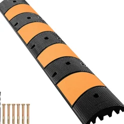 VEVOR Rubber Speed Bump, 1 Pack 2 Channel Speed Bump Hump, 72.8