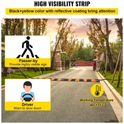 VEVOR Rubber Speed Control Hump, Dual Channel, 2 Units, 72.8" Length, Supports Up to 22000 LBS, Dimensions 72.8 x 12.2 x 2.2, Suitable for Asphalt, Concrete, and Gravel Surfaces - 6 Feet