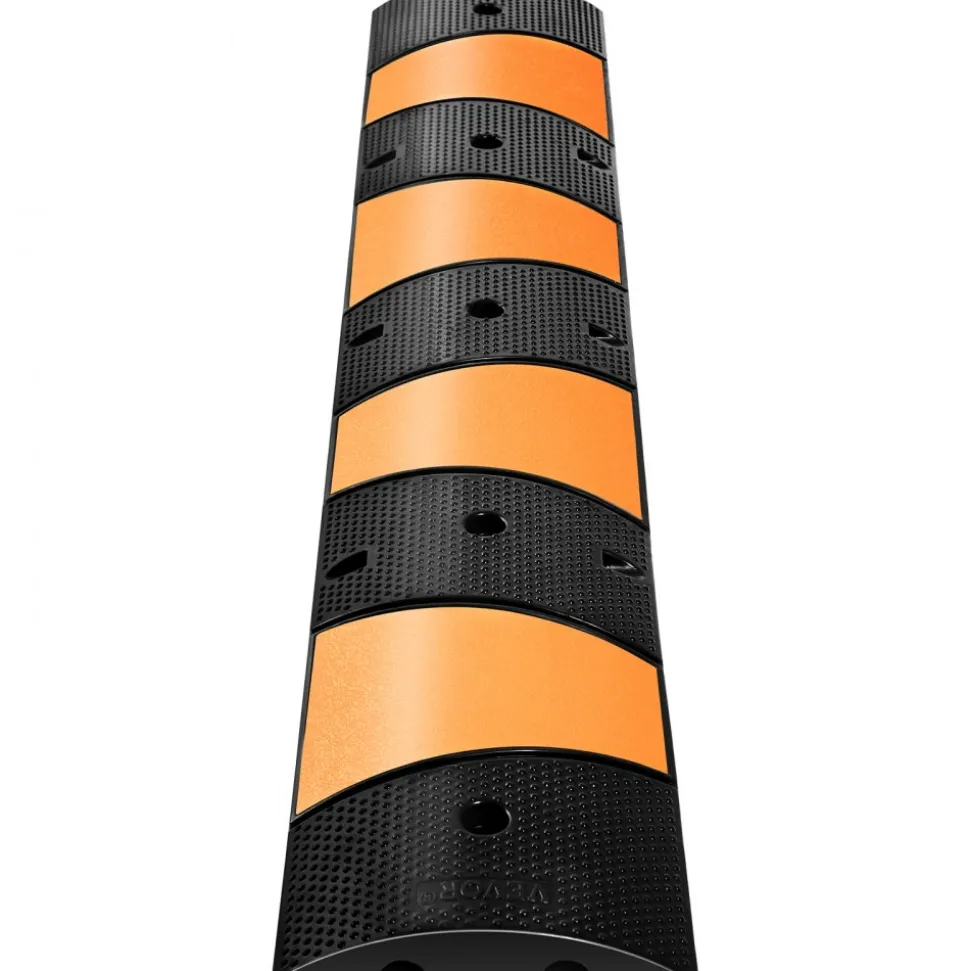 VEVOR Rubber Speed Control Hump, Dual Channel, 2 Units, 72.8" Length, Supports Up to 22000 LBS, Dimensions 72.8 x 12.2 x 2.2, Suitable for Asphalt, Concrete, and Gravel Surfaces - 6 Feet