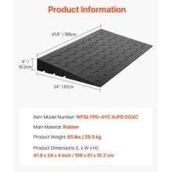 VEVOR Rubber Threshold Ramp, 4