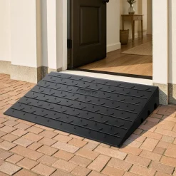 VEVOR Rubber Threshold Ramp, 2" Rise Threshold Ramp Doorway, Recycled Rubber Power Threshold Ramp Rated 33069 lbs Load Capacity, Non-Slip Surface Rubber Solid Threshold Ramp for Wheelchair and Scooter