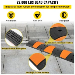 VEVOR Rubber Traffic Calming Device, Single Unit with Dual Channels, 72