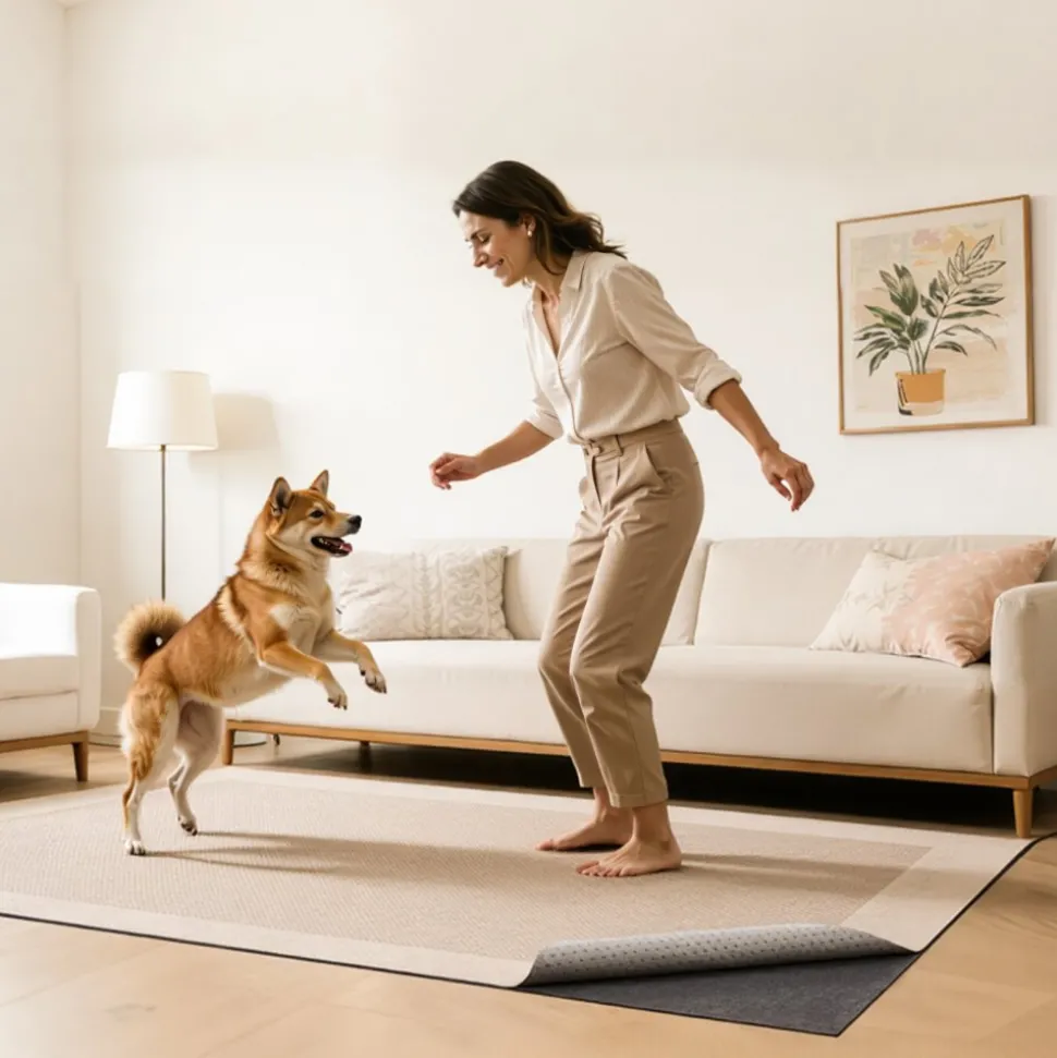 VEVOR Rug Pad 9 x 12 ft, Non-slip Carpet Area Pad, Rug Mat Padding with Dual Surface Felt Cushion & Rubber Gripper, Hardwood Floor Protection for All Floors, Finishes, Keeps Carpets in Place