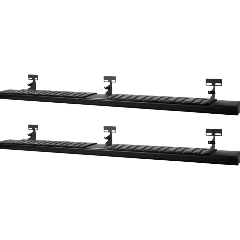 VEVOR Running Boards, 6 Inches Side Steps Compatible with 2019-2025 Chevy Silverado/GMC Sierra 1500 Crew Cab, 2020-2025 Chevy Silverado/GMC Sierra 2500HD 3500HD Crew Cab, Black Carbon Steel Nerf Bars