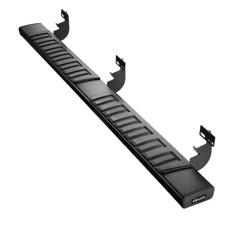VEVOR Running Boards, 6 Inches Side Steps Compatible with 2019-2025 Chevy Silverado/GMC Sierra 1500 Crew Cab, 2020-2025 Chevy Silverado/GMC Sierra 2500HD 3500HD Crew Cab, Black Carbon Steel Nerf Bars