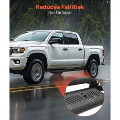 VEVOR Running Boards, 6 Inches Side Steps Compatible with 2024-2025 Toyota Tacoma Double Cab, Black Carbon Steel Nerf Bars, 550 lbs Load Capacity, Wide Non-Slip Hollow Surface with Rustproof Coating