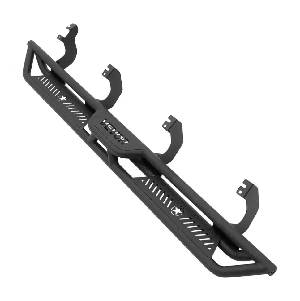 VEVOR Running Boards, 6 Inches Side Steps Compatible with 2022-2025 Toyota Tundra CrewMax Cab, Black Carbon Steel Nerf Bars, 550 lbs Load Capacity, Wide Non-Slip Hollow Surface with Rustproof Coating