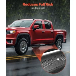 VEVOR Running Boards, 6 Inches Side Steps Compatible with 2015-2025 Chevy Colorado/GMC Canyon Crew Cab, Black Carbon Steel Nerf Bars, 550 lbs Load Capacity, Non-Slip Hollow Surface Rustproof Coating