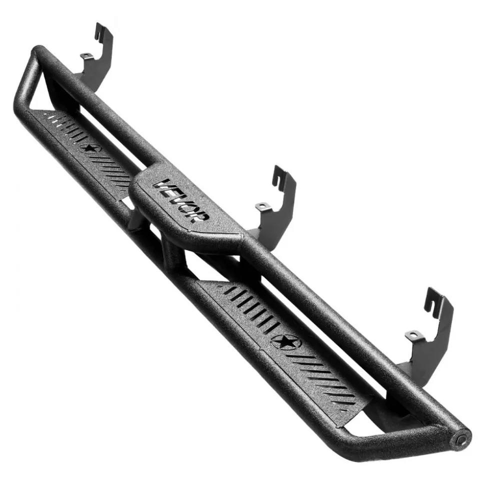 VEVOR Running Boards, 6 Inches Side Steps Compatible with 2015-2025 Chevy Colorado/GMC Canyon Crew Cab, Black Carbon Steel Nerf Bars, 550 lbs Load Capacity, Non-Slip Hollow Surface Rustproof Coating