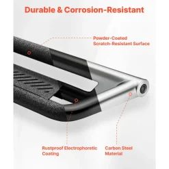 VEVOR Running Boards, 6 Inches Side Steps Compatible with 2015-2025 Chevy Colorado/GMC Canyon Crew Cab, Black Carbon Steel Nerf Bars, 550 lbs Load Capacity, Non-Slip Hollow Surface Rustproof Coating