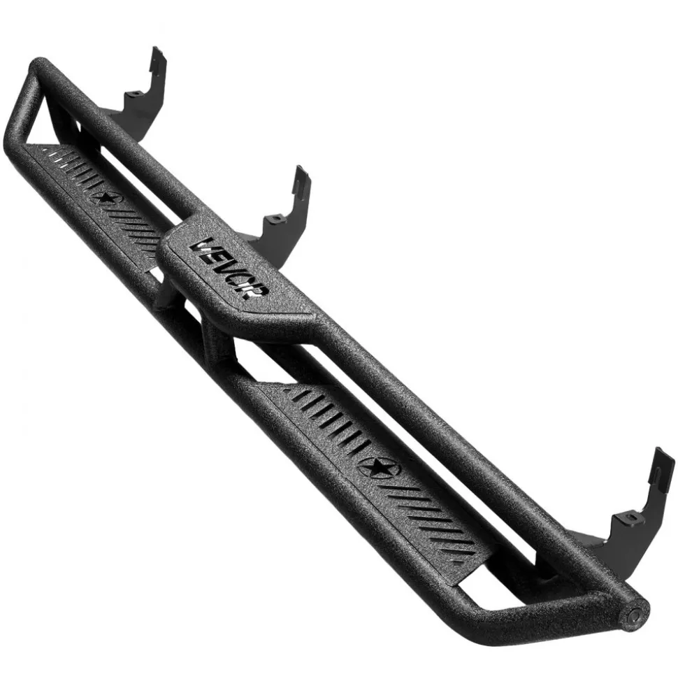 VEVOR Running Boards, 6 Inches Side Steps Compatible with 2015-2025 Chevy Colorado/GMC Canyon Crew Cab, Black Carbon Steel Nerf Bars, 550 lbs Load Capacity, Non-Slip Hollow Surface Rustproof Coating