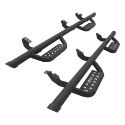 VEVOR Running Boards, 4 Inches Side Steps Compatible with 2024-2025 Toyota Tacoma Double Cab, Black Carbon Steel Nerf Bars, 550 lbs Load Capacity, Wide Non-Slip Hollow Surface with Rustproof Coating