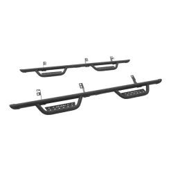 VEVOR Running Boards, 4 Inches Side Steps Compatible with 2024-2025 Toyota Tacoma Double Cab, Black Carbon Steel Nerf Bars, 550 lbs Load Capacity, Wide Non-Slip Hollow Surface with Rustproof Coating
