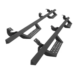 VEVOR Running Boards, 6 Inches Side Steps Compatible with 2007-2018 Jeep Wrangler JK 4 Door, Black Carbon Steel Nerf Bars, 550 lbs Load Capacity, Wide Non-Slip Hollow Surface with Rustproof Coating