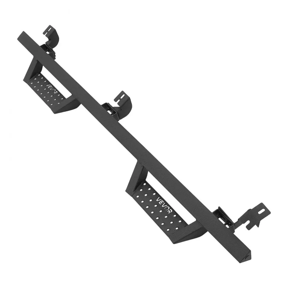 VEVOR Running Boards, 6 Inches Side Steps Compatible with 2007-2018 Jeep Wrangler JK 4 Door, Black Carbon Steel Nerf Bars, 550 lbs Load Capacity, Wide Non-Slip Hollow Surface with Rustproof Coating