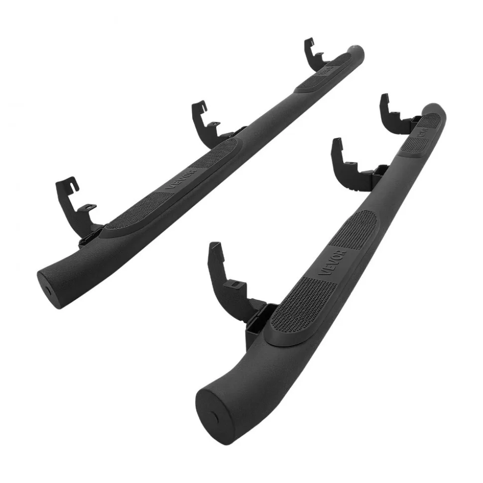 VEVOR Running Boards, 3 Inches Side Steps Compatible with 2015-2025 Chevy Colorado/GMC Canyon Crew Cab, Black Carbon Steel Nerf Bars, 550 lbs Load Capacity, Non-Slip Surface with Rustproof Coating