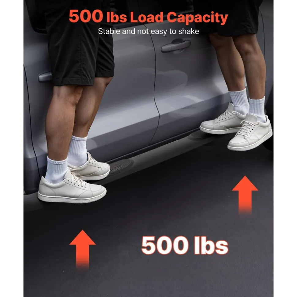 VEVOR Running Boards, 3 Inches Side Steps Compatible with 2015-2025 Chevy Colorado/GMC Canyon Crew Cab, Black Carbon Steel Nerf Bars, 550 lbs Load Capacity, Non-Slip Surface with Rustproof Coating