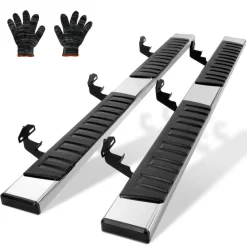 VEVOR Running Boards, 6" Step Bars Compatible with 2009-2018 Dodge Ram 1500/2010-2023 Ram 2500/3500 (Includes 2019-2023 Classic) Crew Cab, 201 Stainless Steel Side Steps Nerf Bars, 500LBS, 2 PCS