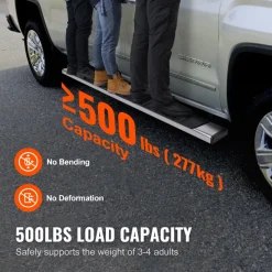 VEVOR Running Boards, 6" Step Bars Compatible with 2019-2023 Chevy Silverado/GMC Sierra 1500/2020-2024 Silverado/Sierra 2500/3500HD Crew Cab, 201 Stainless Steel Side Steps Nerf Bars, 500LBS, 2 Piece