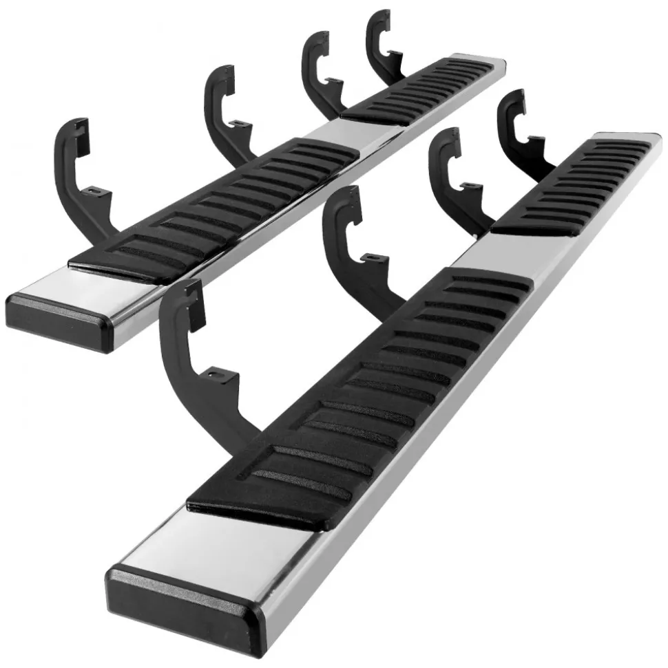 VEVOR Running Boards, 6" Step Bars Compatible with 2019-2023 Chevy Silverado/GMC Sierra 1500/2020-2024 Silverado/Sierra 2500/3500HD Crew Cab, 201 Stainless Steel Side Steps Nerf Bars, 500LBS, 2 Piece
