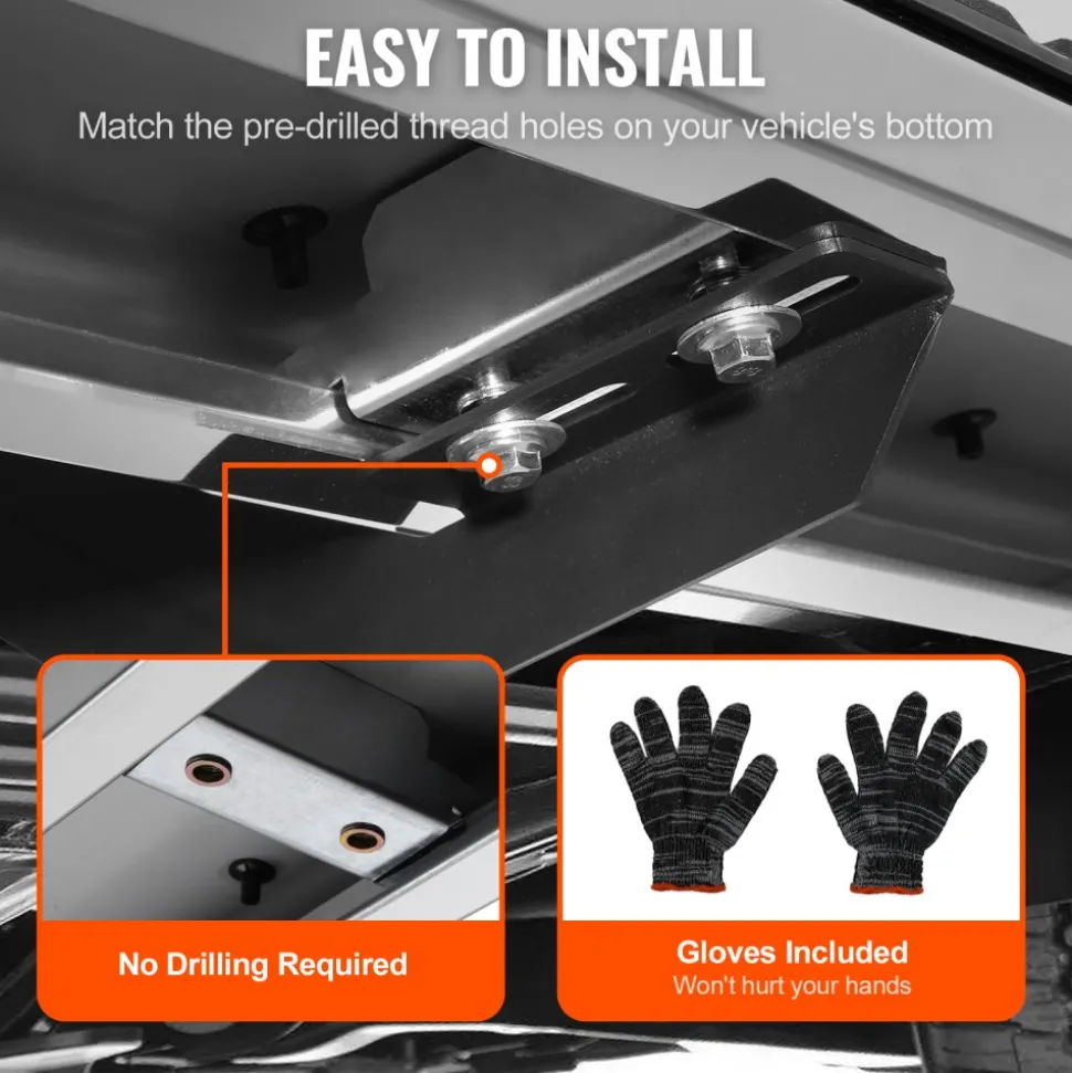 VEVOR Running Boards, 6" Step Bars Compatible with 2019-2023 Chevy Silverado/GMC Sierra 1500/2020-2024 Silverado/Sierra 2500/3500HD Crew Cab, 201 Stainless Steel Side Steps Nerf Bars, 500LBS, 2 Piece