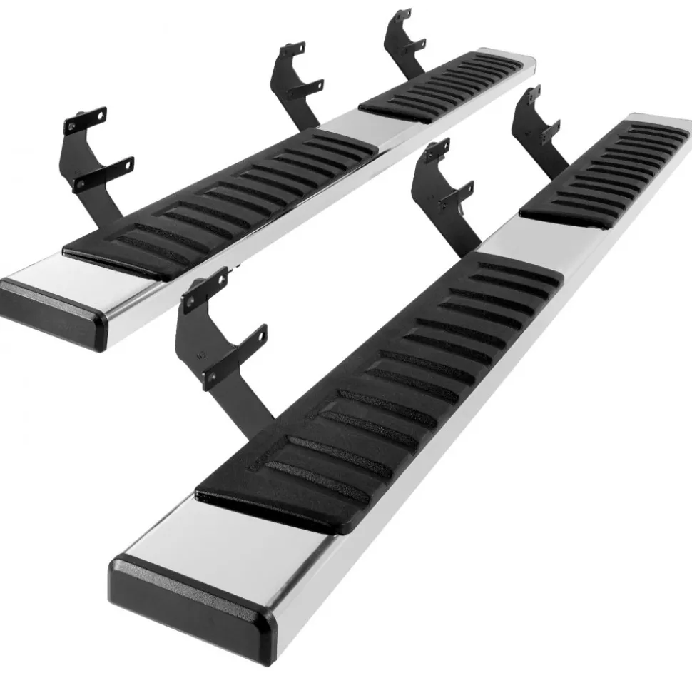 VEVOR Running Boards, 6" Step Bars Compatible with 2015-2023 Ford F150-Crew Cab/2017-2023 Ford F-250 F-350 Super Duty Crew Cab, 201 Stainless Steel Side Steps Nerf Bars, 500LBS Capacity, 2 Piece