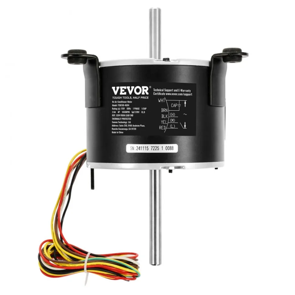 VEVOR 3108706.916 RV AC Fan Motor Compatible with Dometic Brisk Air I Model - Single Phase, 1/5HP AC115V 2.6A 1650 RPM (3 Speeds)