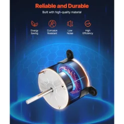 VEVOR 3108706.916 RV AC Fan Motor Compatible with Dometic Brisk Air I Model - Single Phase, 1/5HP AC115V 2.6A 1650 RPM (3 Speeds)
