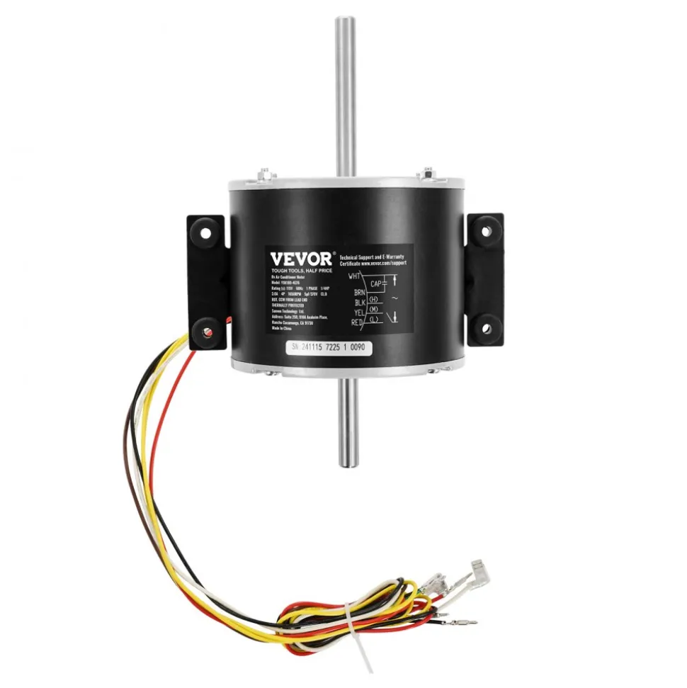 VEVOR 3315332.005 RV AC Fan Motor Replacement Genteq F48AF70A61, Dometic Brisk Air II Fan Motor, Compatible with Dometic Brisk Air II B57915 B59516 B59146 B59186 - 1/4HP AC115V 3A 1650RPM (3 Speeds)
