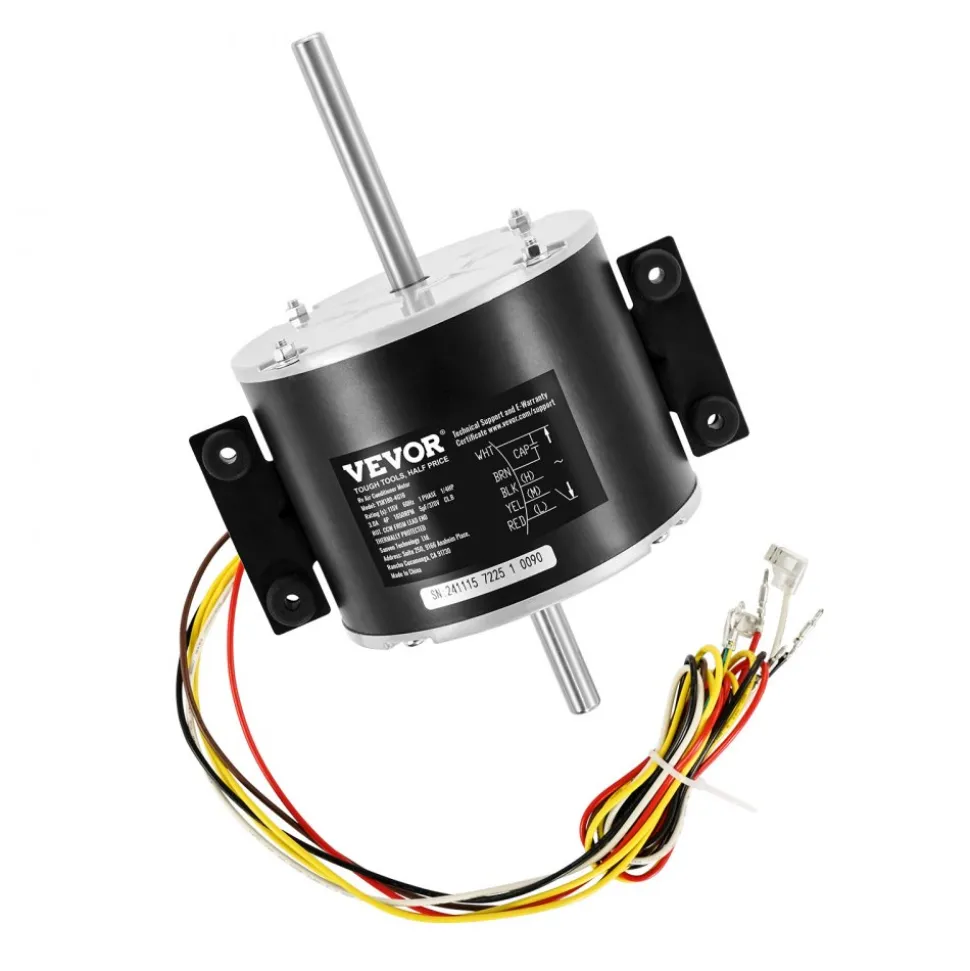 VEVOR 3315332.005 RV AC Fan Motor Replacement Genteq F48AF70A61, Dometic Brisk Air II Fan Motor, Compatible with Dometic Brisk Air II B57915 B59516 B59146 B59186 - 1/4HP AC115V 3A 1650RPM (3 Speeds)