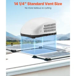VEVOR RV Air Conditioner, 13500 BTU Non-Ducted Rooftop RV AC Unit, 65 dB Quiet Design, Including Air Distribution Box, Operation Panel and Installation Hardware, for Campers, Vans, Trailers, White