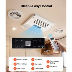 VEVOR RV Air Conditioner, 13500 BTU RV AC Unit, 120V Ducted Rooftop Air Conditioner with Variable Speed Compressor, Easy Install Quiet Cooling AC Unit with ADB Button Control and Remote Control, White
