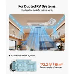 VEVOR RV Air Conditioner, 13500 BTU RV AC Unit, 120V Ducted Rooftop Air Conditioner with Variable Speed Compressor, Easy Install Quiet Cooling AC Unit with ADB Button Control and Remote Control, White