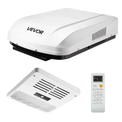 VEVOR RV Air Conditioner, 13500 BTU RV AC Unit, 120V Ducted Rooftop Air Conditioner with Variable Speed Compressor, Easy Install Quiet Cooling AC Unit with ADB Button Control and Remote Control, White