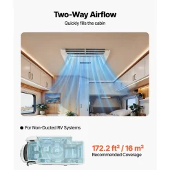 VEVOR RV Air Conditioner, 15000 BTU RV AC Unit, 120V Non-Ducted Rooftop Air Conditioner with Heat Pump and Cooling, Variable Speed Easy Install Quiet AC with ADB Button Control & Remote Control, White
