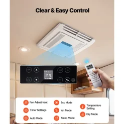 VEVOR RV Air Conditioner, 15000 BTU RV AC Unit, 120V Non-Ducted Rooftop Air Conditioner with Heat Pump and Cooling, Variable Speed Easy Install Quiet AC with ADB Button Control & Remote Control, White