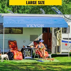 VEVOR RV Awning 17' Camper Awning Fabric, Trailer Awning Canopy Patio Camping Car Awning, Durable 15oz Vinyl Roller Tube for RV, Van, SUV, Patio Awning Replacement Ocean Blue Fade