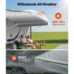 VEVOR RV Awning Fabric Replacement, 18' (Fabric 17'2