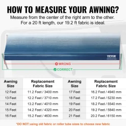 VEVOR RV Awning Fabric Replacement, 19'2