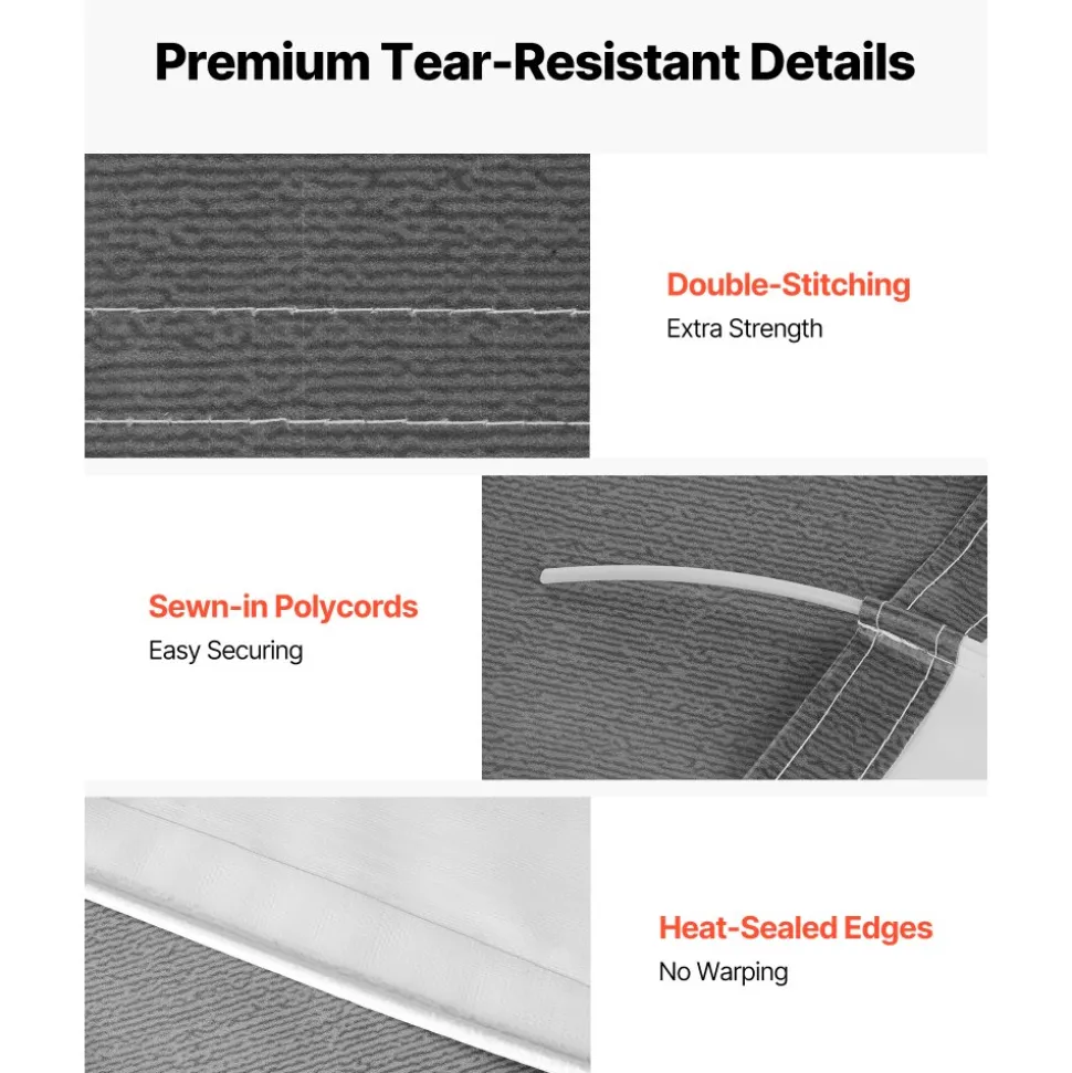 VEVOR RV Awning Fabric Replacement, 17' (Fabric 16'2") 18 oz Heavy-Duty Weatherproof Vinyl Camper Awning Replacement, UPF50+ Protection Waterproof Outdoor Canopy for RV, Motorhome, Trailer, Gray Fade