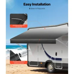 VEVOR RV Awning Fabric Replacement, 16' (Fabric 15'2